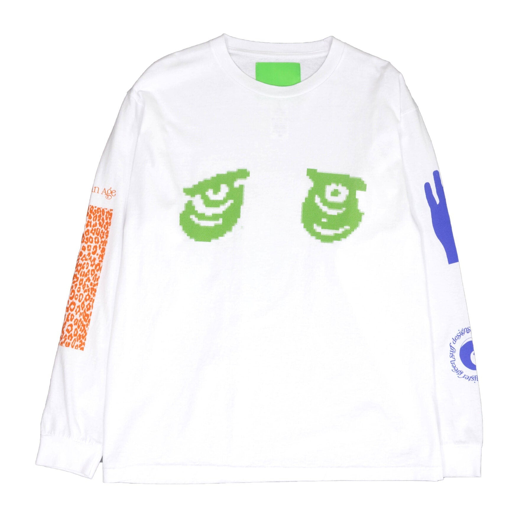 Aquarian Collage L/S Tee - White-Mister Green-Mister Green