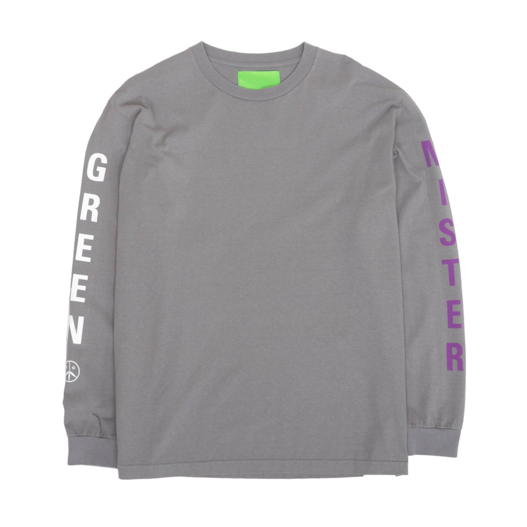 Swiss Wordmark L/S Tee - Washed Grey-Mister Green-Mister Green