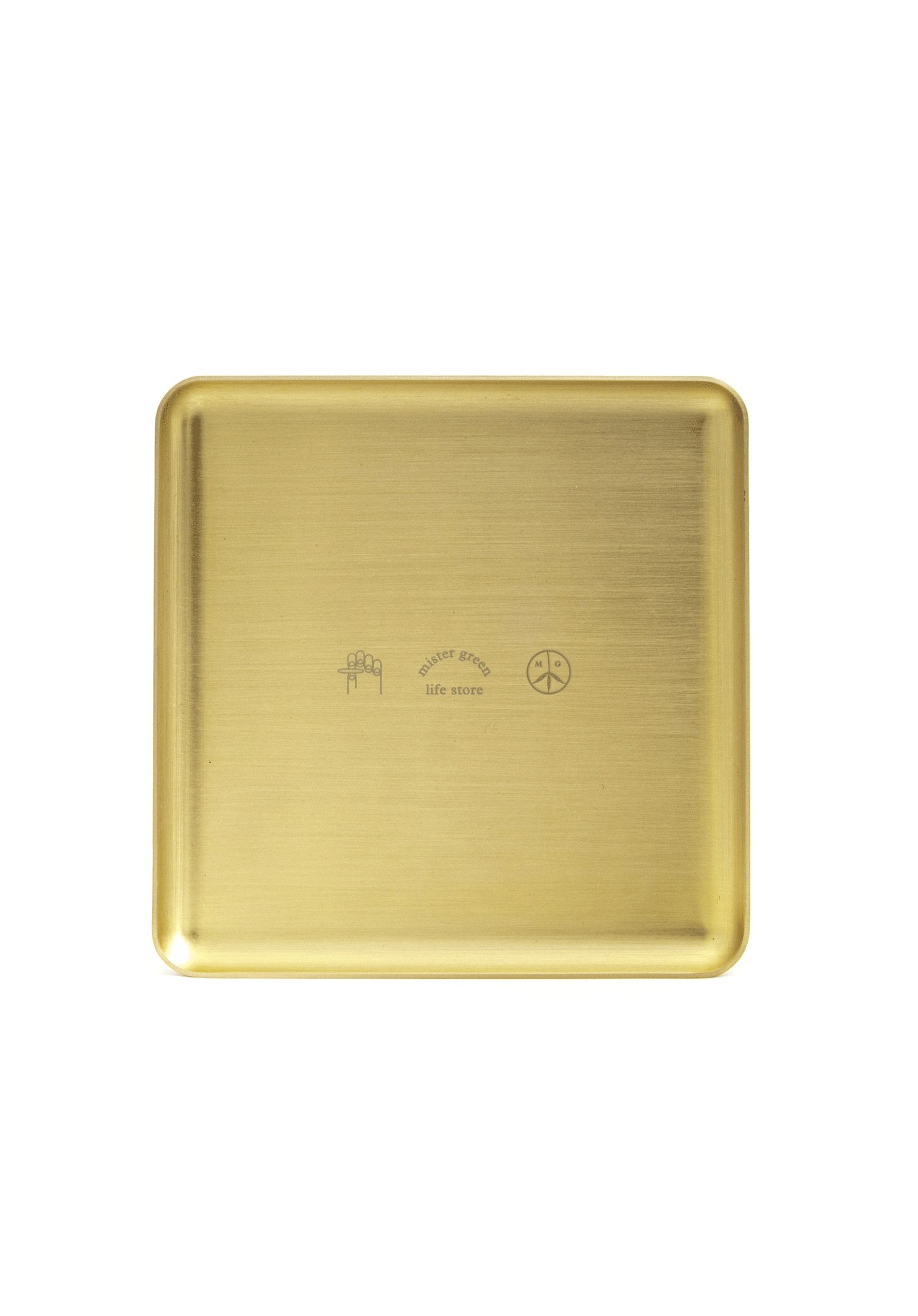 Square Logo Tray - Heavy Brass