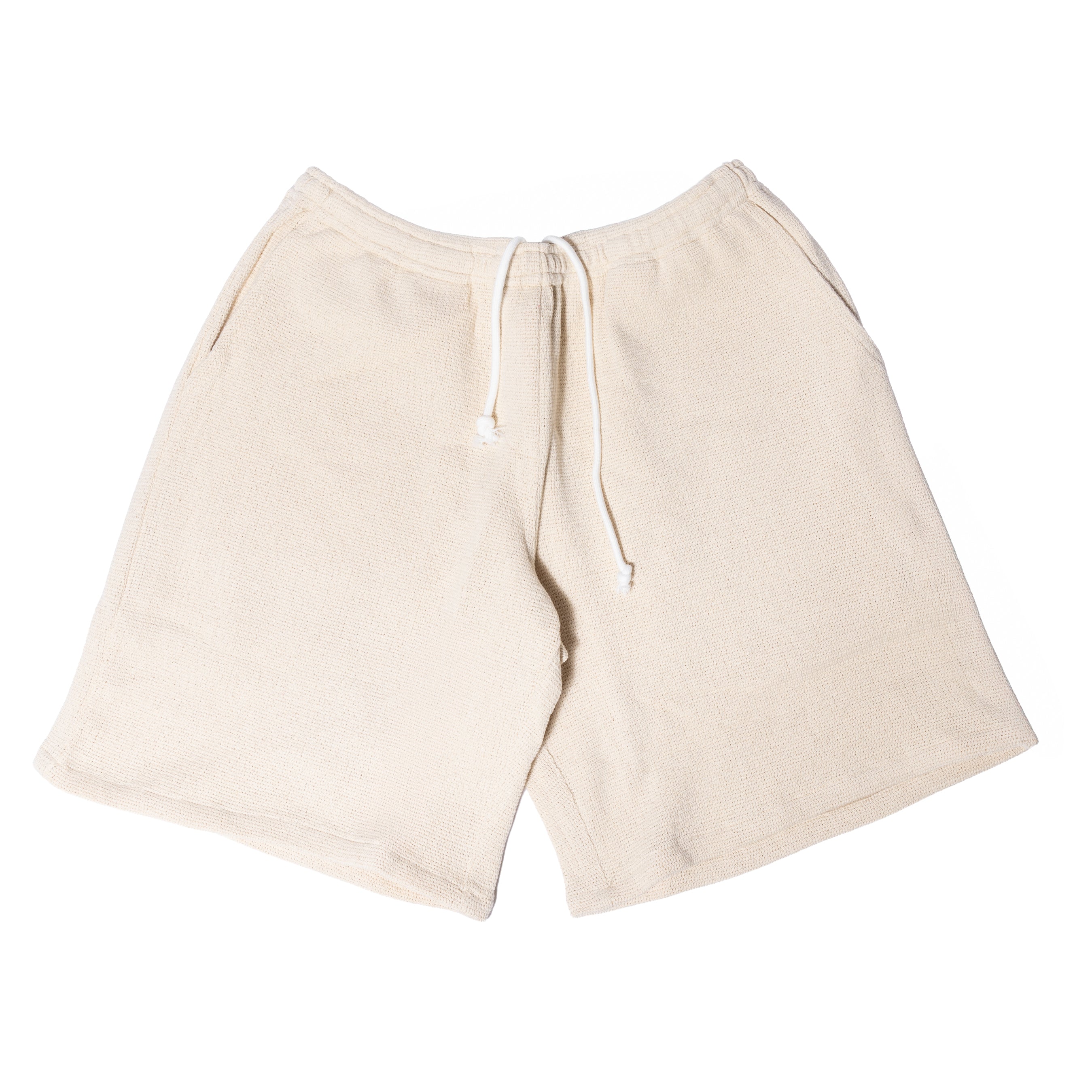 Mister Green™ Crochet Track Shorts: Exterior Crochet Knit with